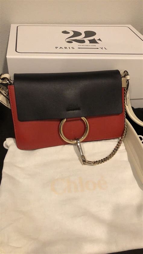 Chloe Faye Colorblock Leather Shoulder Bag 